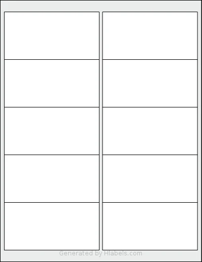 Uline® S-3845 template with 10 rectangular 4 x 2 inch labels per sheet, on Letter-size adhesive blank label sheets.