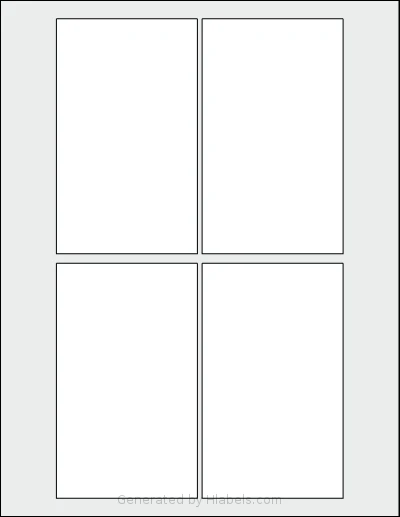 Uline® S-5488 template with 4 rectangular 3 x 5 inch labels per sheet, on Letter-size adhesive blank label sheets.