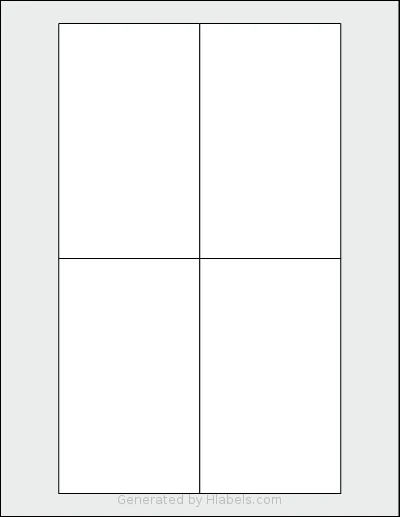 Uline® S-6743 template with 4 rectangular 3 x 5 inch labels per sheet, on Letter-size adhesive blank label sheets.