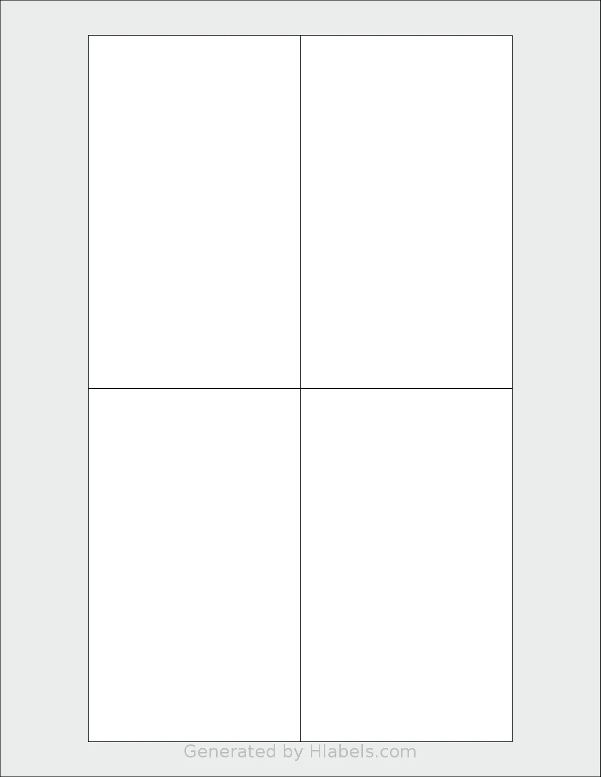 Uline® S-6743 template with 4 rectangular 3 x 5 inch labels per sheet, on Letter-size adhesive blank label sheets.