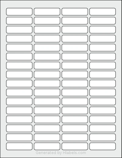 Worldlabel® WL-1050 template with 64 rectangular 1.813 x 0.5 inch labels per sheet, on Letter-size adhesive blank label sheets.