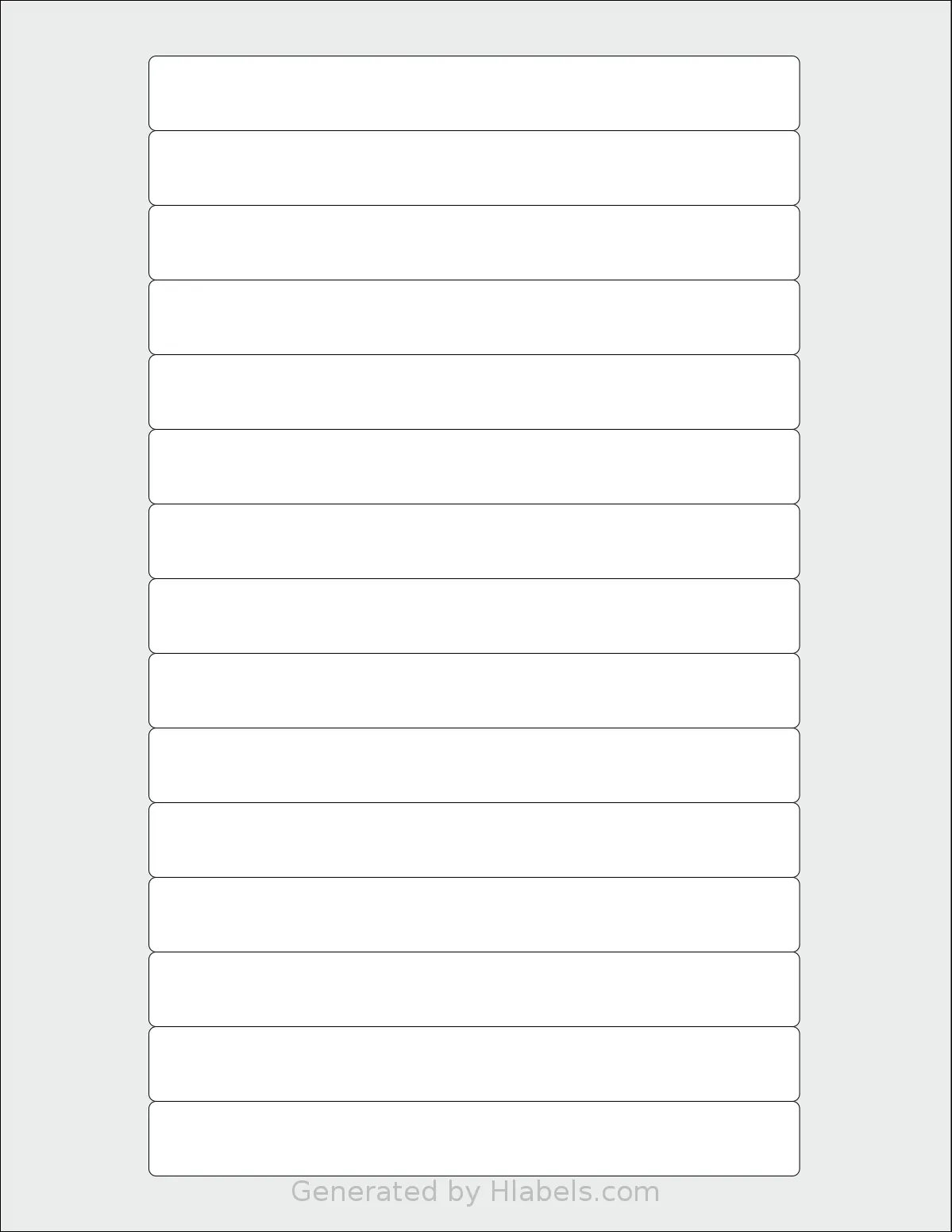 Worldlabel® WL-1150 template with 15 rectangular 5.8125 x 0.6667 inch labels per sheet, on Letter-size adhesive blank label sheets.