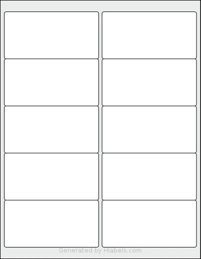 Worldlabel® WL-125 template with 10 rectangular 4 x 2 inch labels per sheet, on Letter-size adhesive blank label sheets.