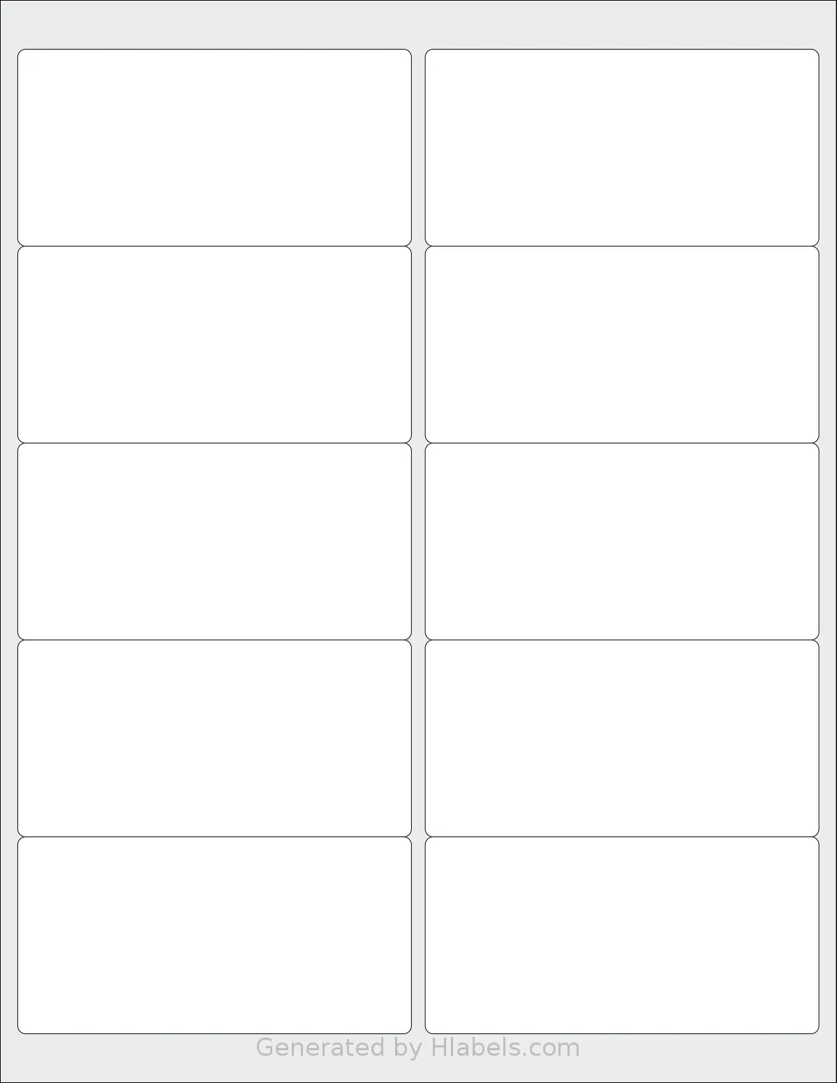 Worldlabel® WL-125 template with 10 rectangular 4 x 2 inch labels per sheet, on Letter-size adhesive blank label sheets.