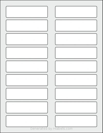 Worldlabel® WL-157 template with 18 rectangular 3.4375 x 0.9375 inch labels per sheet, on Letter-size adhesive blank label sheets.