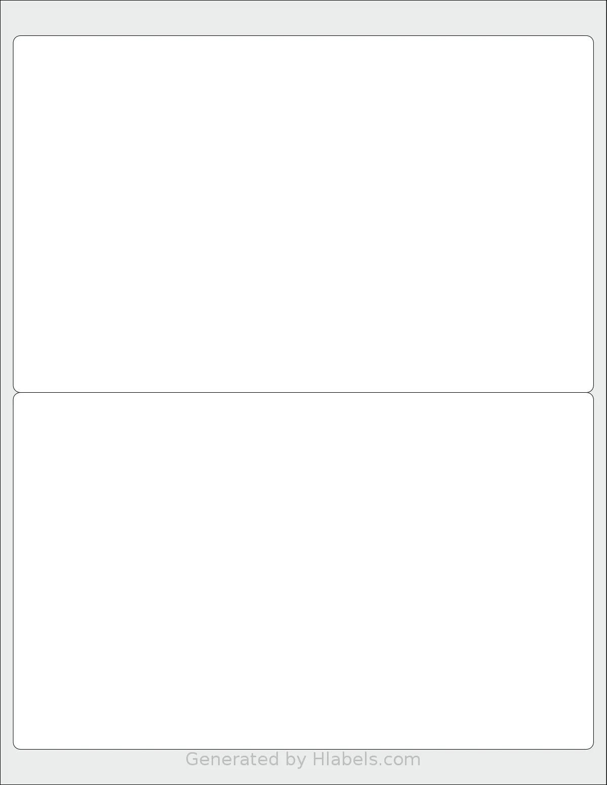 Worldlabel® WL-159 template with 2 rectangular 8.13 x 5 inch labels per sheet, on Letter-size adhesive blank label sheets.