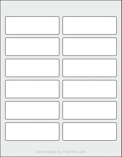 Worldlabel® WL-161 template with 12 rectangular 3.75 x 1.25 inch labels per sheet, on Letter-size adhesive blank label sheets.