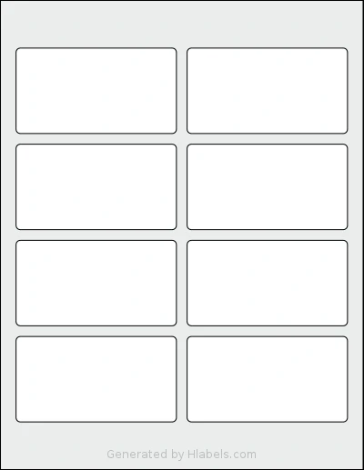 Worldlabel® WL-171 template with 8 rectangular 3.75 x 2 inch labels per sheet, on Letter-size adhesive blank label sheets.