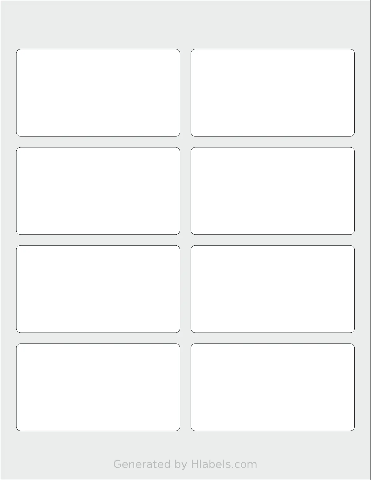 Worldlabel® WL-171 template with 8 rectangular 3.75 x 2 inch labels per sheet, on Letter-size adhesive blank label sheets.