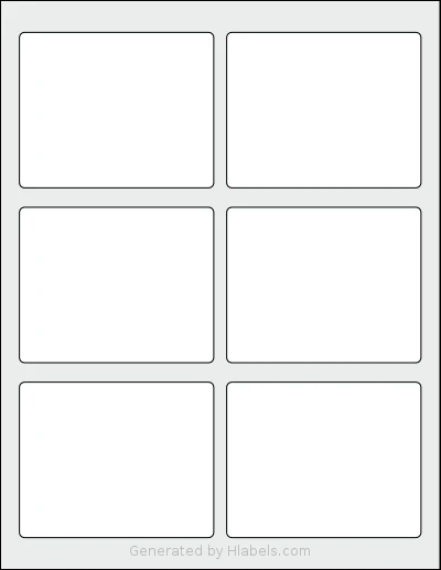 Worldlabel® WL-172 template with 6 rectangular 3.75 x 3 inch labels per sheet, on Letter-size adhesive blank label sheets.