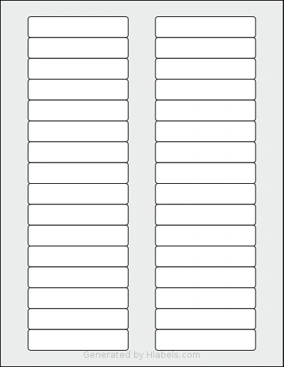 Worldlabel® WL-173 template with 32 rectangular 3 x 0.625 inch labels per sheet, on Letter-size adhesive blank label sheets.
