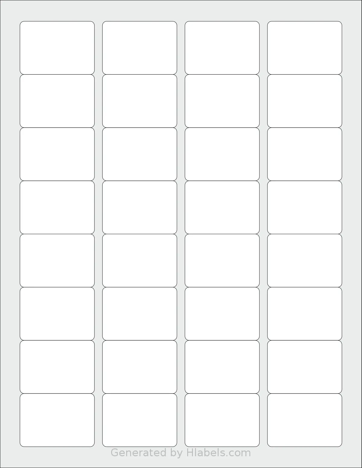 Worldlabel® WL-1905 template with 32 rectangular 1.75 x 1.25 inch labels per sheet, on Letter-size adhesive blank label sheets.