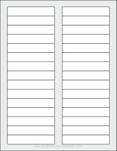 Worldlabel® WL-200 template with 30 rectangular 3.4375 x 0.667 inch labels per sheet, on Letter-size adhesive blank label sheets.