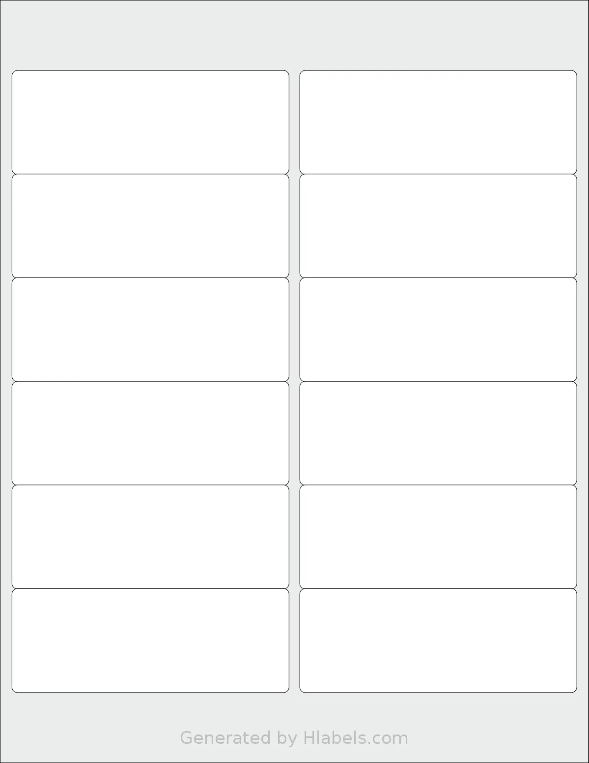 Worldlabel® WL-250 template with 12 rectangular 4 x 1.5 inch labels per sheet, on Letter-size adhesive blank label sheets.
