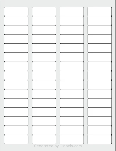 Worldlabel® WL-385 template with 60 rectangular 1.75 x 0.666 inch labels per sheet, on Letter-size adhesive blank label sheets.