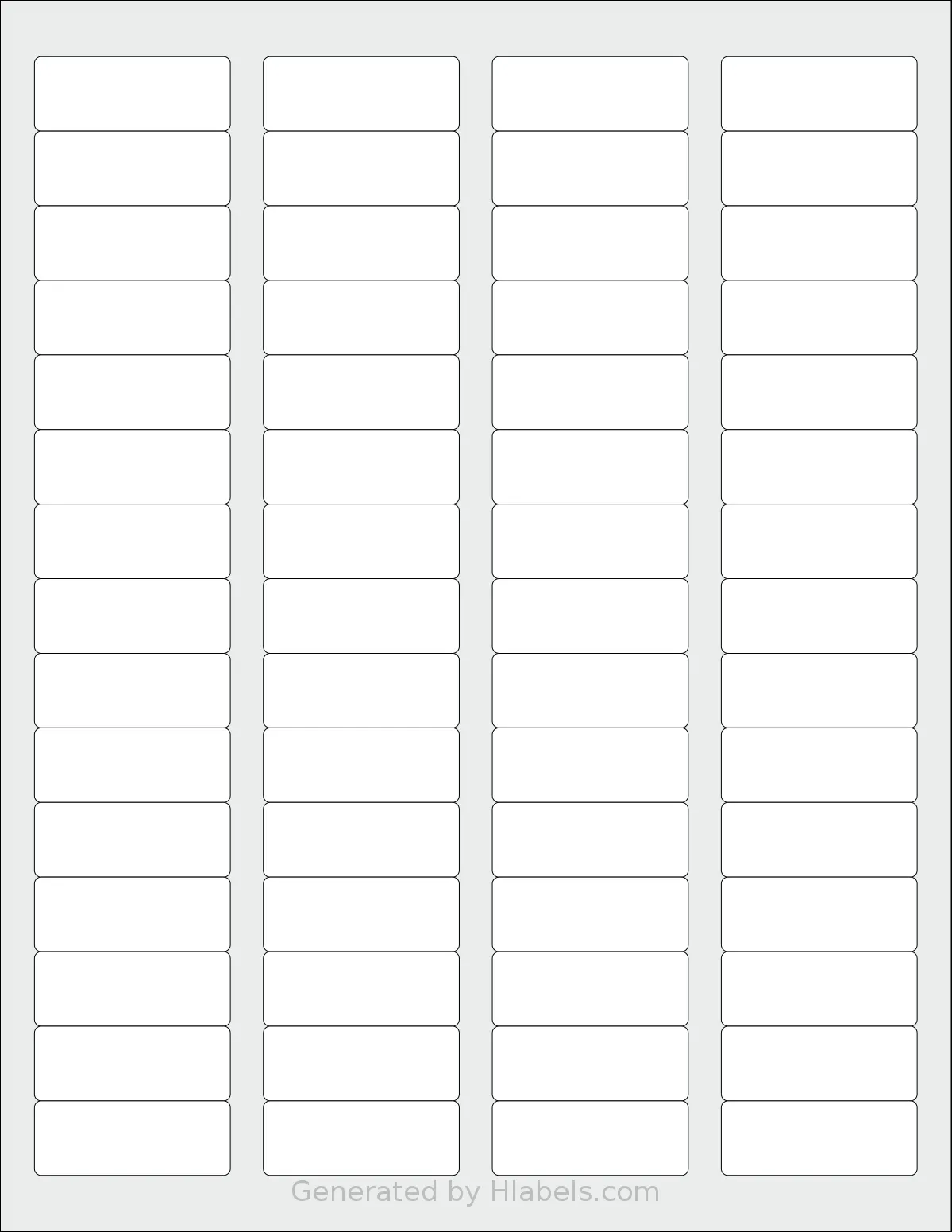 Worldlabel® WL-385 template with 60 rectangular 1.75 x 0.666 inch labels per sheet, on Letter-size adhesive blank label sheets.