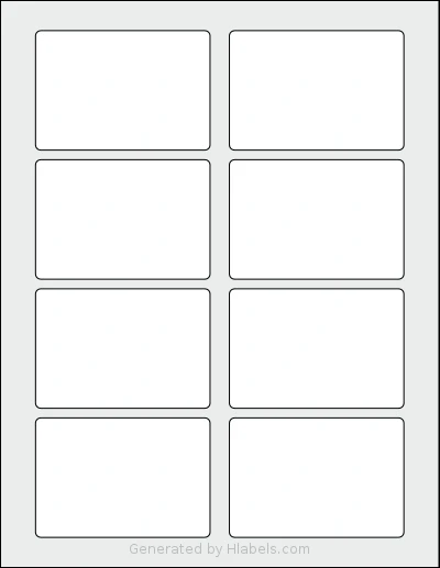 Worldlabel® WL-5030 template with 8 rectangular 3.375 x 2.3125 inch labels per sheet, on Letter-size adhesive blank label sheets.