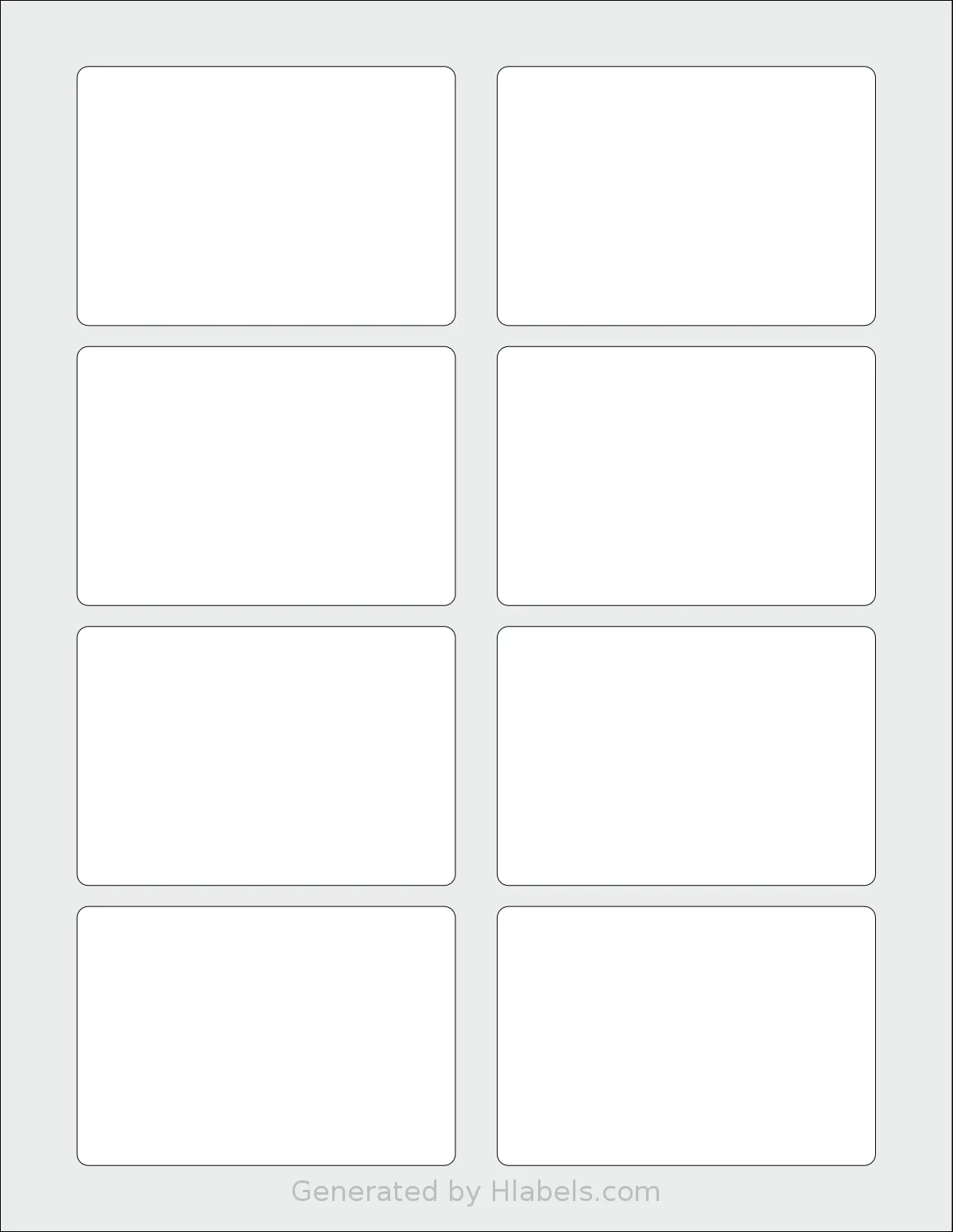 Worldlabel® WL-5030 template with 8 rectangular 3.375 x 2.3125 inch labels per sheet, on Letter-size adhesive blank label sheets.