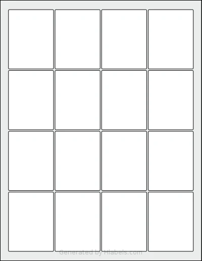 Worldlabel® WL-5051 template with 16 rectangular 1.9 x 2.5 inch labels per sheet, on Letter-size adhesive blank label sheets.