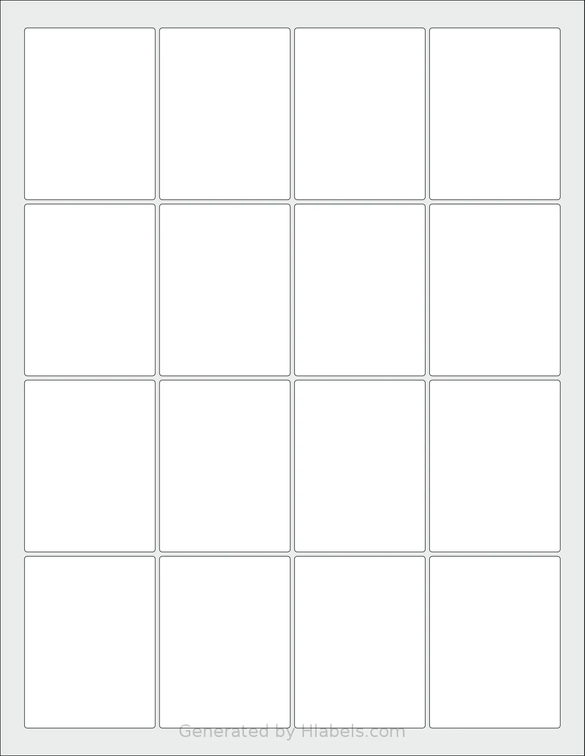 Worldlabel® WL-5051 template with 16 rectangular 1.9 x 2.5 inch labels per sheet, on Letter-size adhesive blank label sheets.