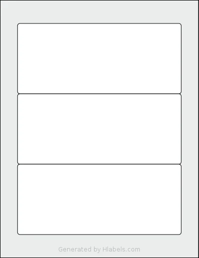Worldlabel® WL-5925 template with 3 rectangular 7 x 3 inch labels per sheet, on Letter-size adhesive blank label sheets.
