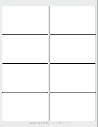 Worldlabel® WL-600 template with 8 rectangular 4 x 2.5 inch labels per sheet, on Letter-size adhesive blank label sheets.
