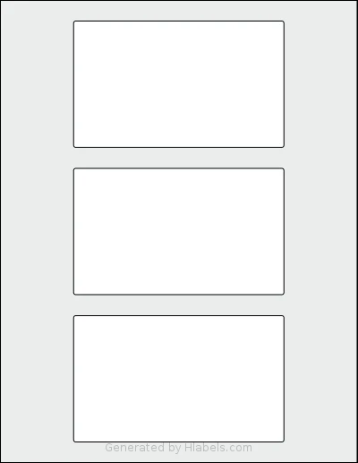 Worldlabel® WL-6675 template with 3 rectangular 5 x 3 inch labels per sheet, on Letter-size adhesive blank label sheets.