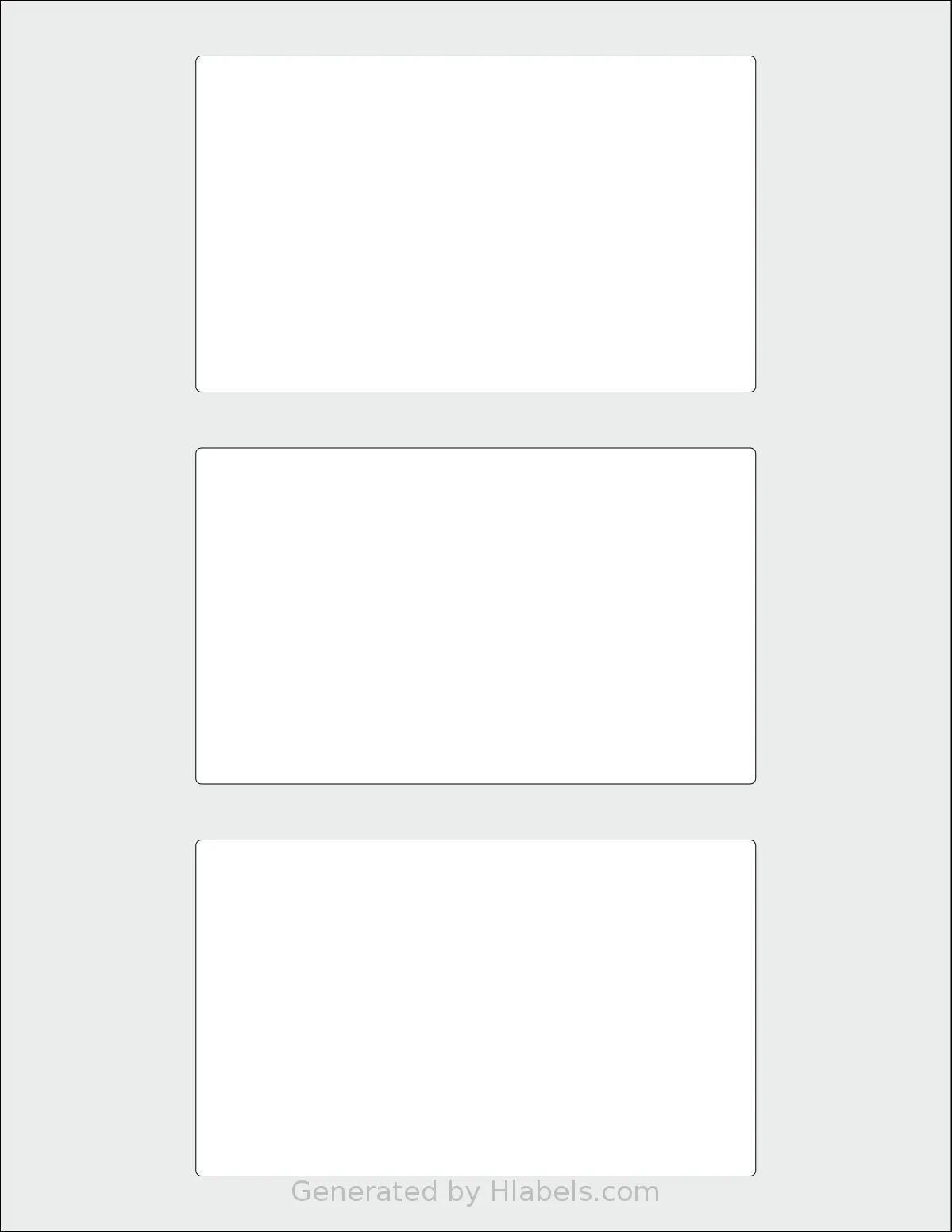 Worldlabel® WL-6675 template with 3 rectangular 5 x 3 inch labels per sheet, on Letter-size adhesive blank label sheets.