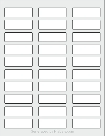 Worldlabel® WL-6950 template with 30 rectangular 2.25 x 0.75 inch labels per sheet, on Letter-size adhesive blank label sheets.