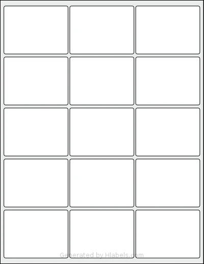 Worldlabel® WL-775 template with 15 rectangular 2.675 x 2 inch labels per sheet, on Letter-size adhesive blank label sheets.