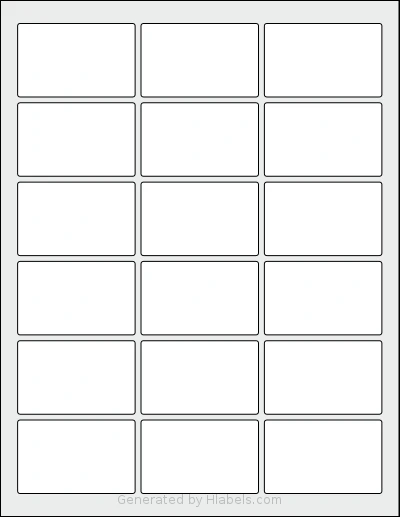 Worldlabel® WL-800 template with 18 rectangular 2.5 x 1.563 inch labels per sheet, on Letter-size adhesive blank label sheets.