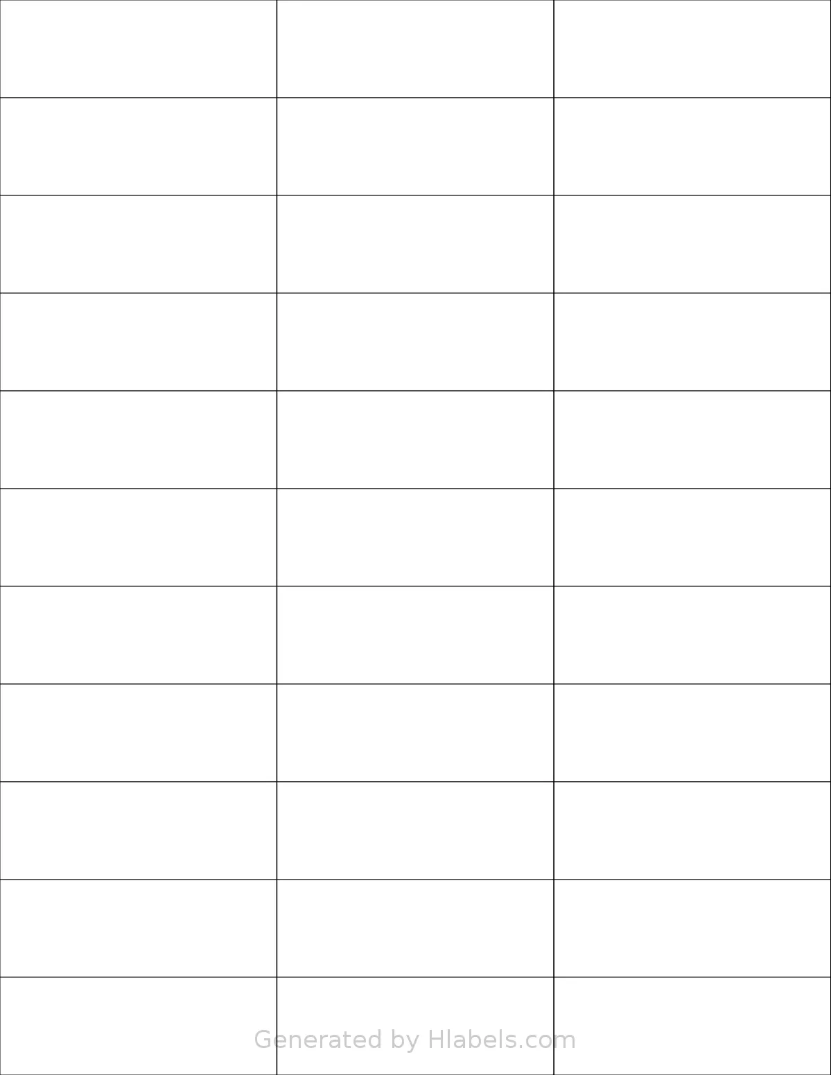 Worldlabel® WL-900 template with 33 rectangular 2.83 x 1 inch labels per sheet, on Letter-size adhesive blank label sheets.