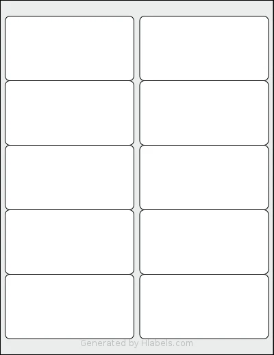 Yegawen® Y10 template with 10 rectangular 4 x 2 inch labels per sheet, on Letter-size adhesive blank label sheets.
